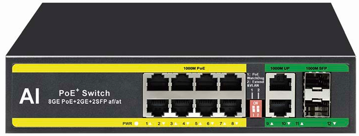 8＋2 ポート 1000Mbps PoE スイッチ PoE2610-8E